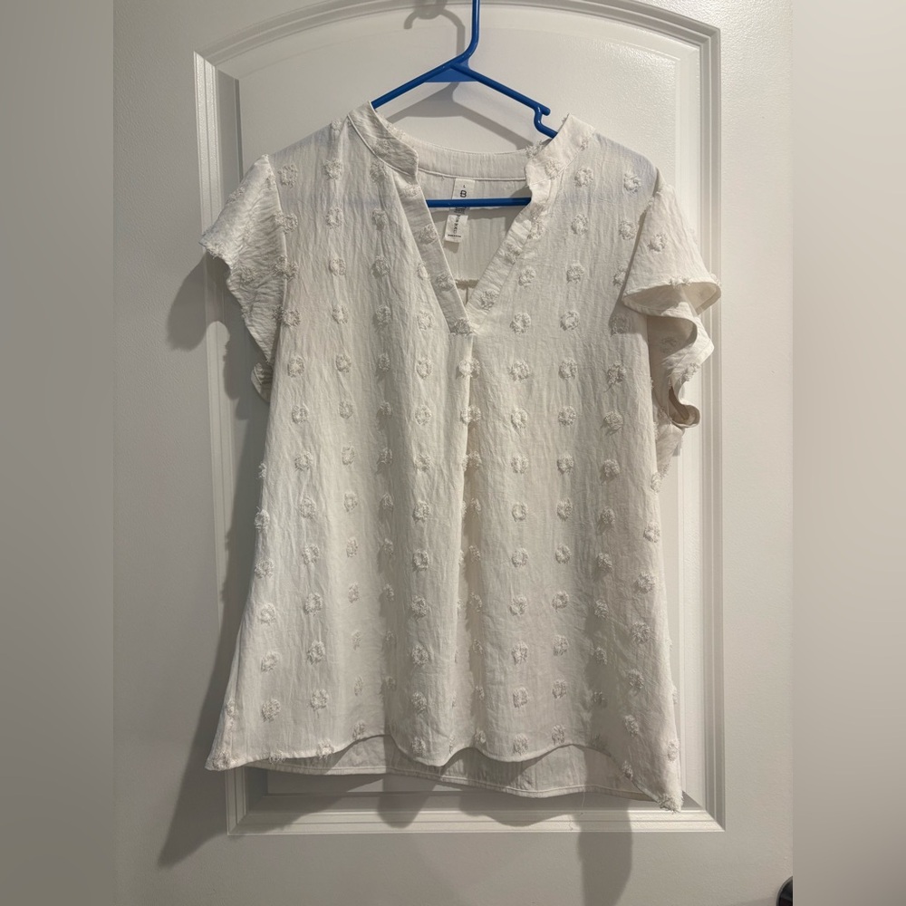 White Textured Women's blouse